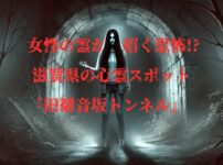 旧観音坂トンネル前で手招きする白い服の女性の幽霊のイメージ画像