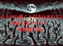 湖から現れる幽霊のような手のイメージ画像