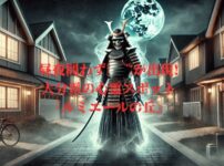 住宅街をさまよう鎧武者の幽霊のイメージ画像