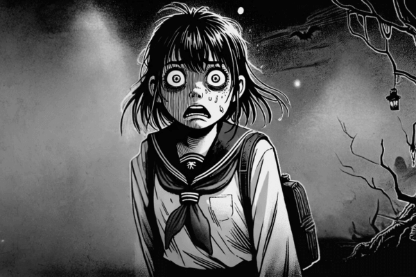 幽霊に憑りつかれて混乱した少女のイメージ画像
