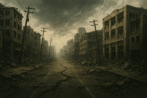 地震で崩壊した街のイメージ画像
